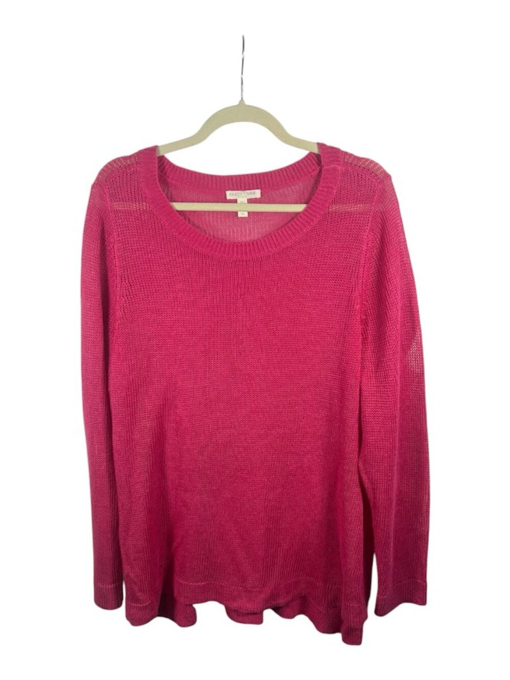 Eileen Fisher Sweater Womens Linen Pullover 1X Coastal Minimalist Sustainable